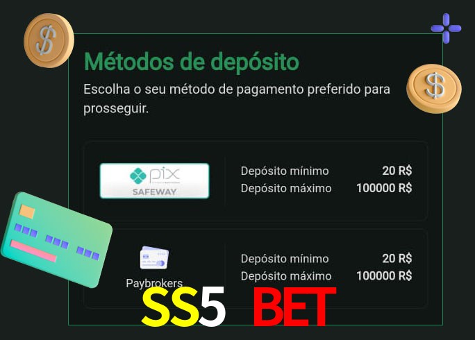 O cassino SS5 Bet oferece uma grande variedade de métodos de pagamento